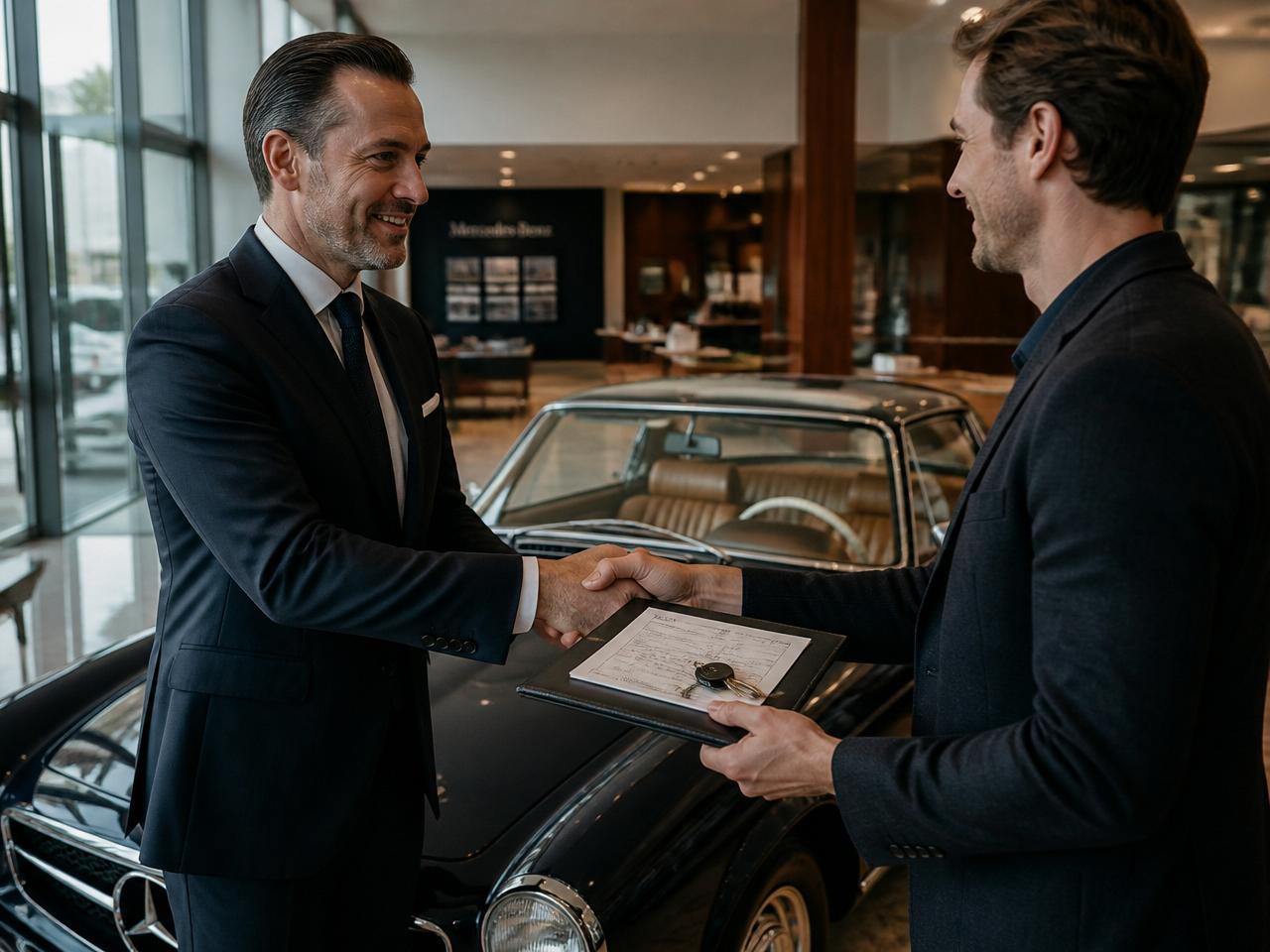 Handover of vehicle documents and keys